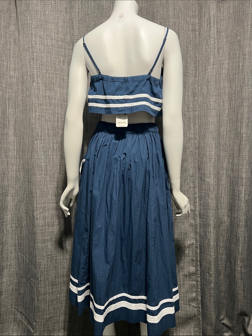 NWT Free People Fischer 100% Cotton Skirt Set Dark Denim Combo Blue XS - Picture 12 of 13